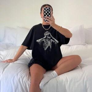 Screaming spooky scary skeleton Undead Comfort Colors Shirt 3