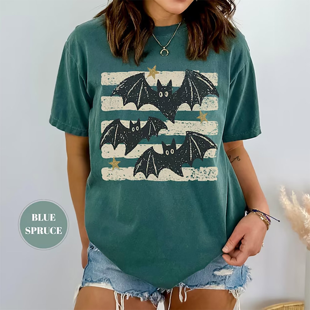 Vintage Bat Halloween Spooky Season Comfort Colors Shirt