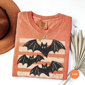 Vintage Bat Halloween Spooky Season Comfort Colors Shirt
