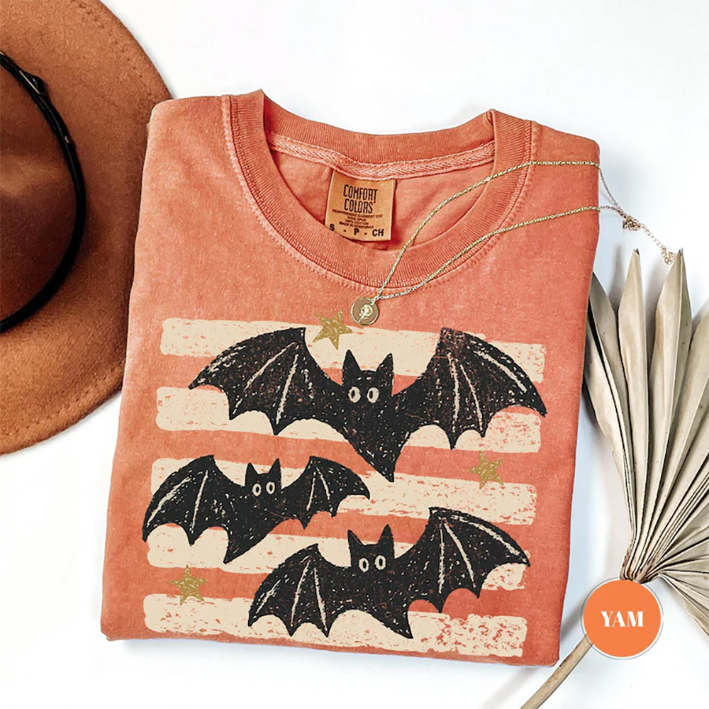 Vintage Bat Halloween Spooky Season Comfort Colors Shirt