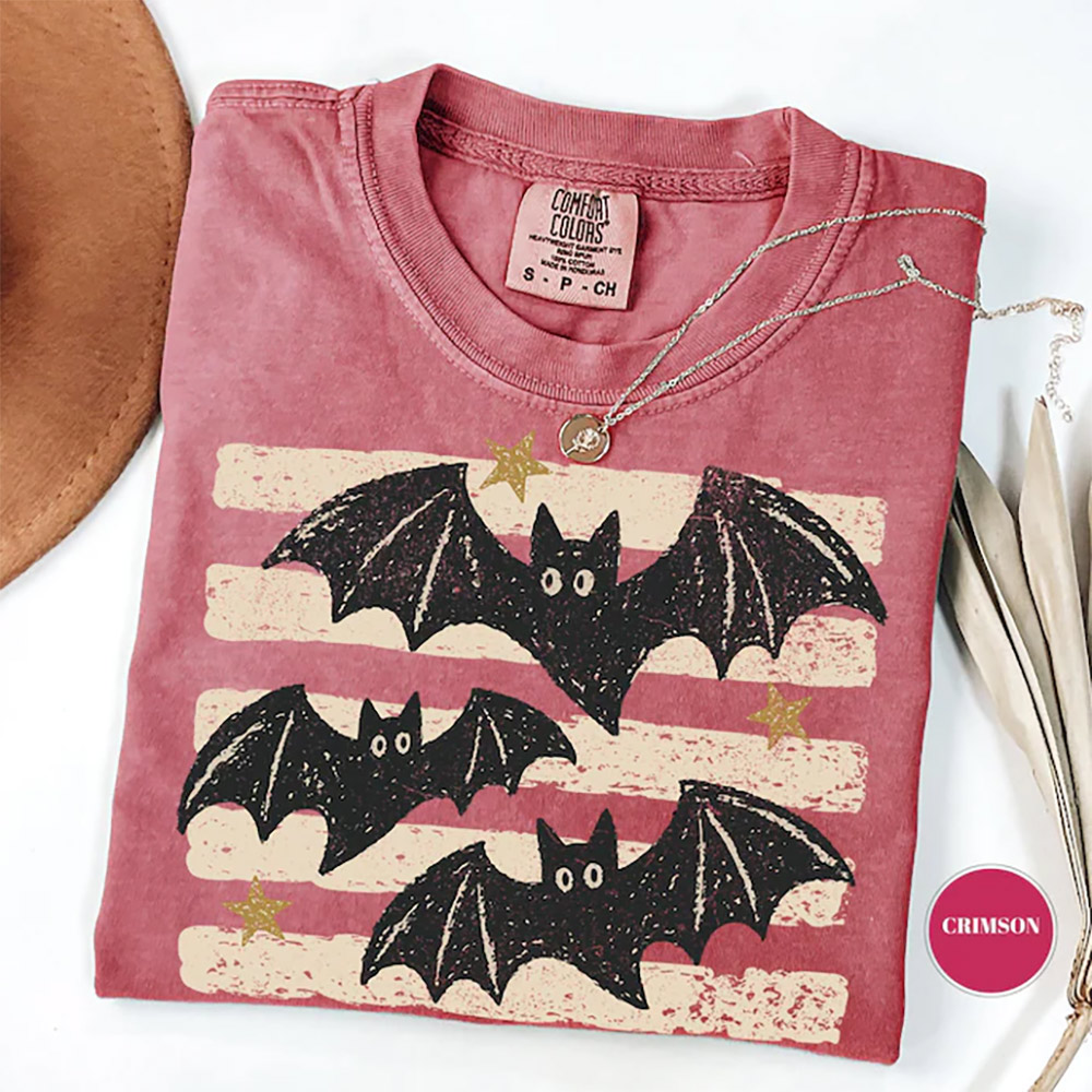 Vintage Bat Halloween Spooky Season Comfort Colors Shirt