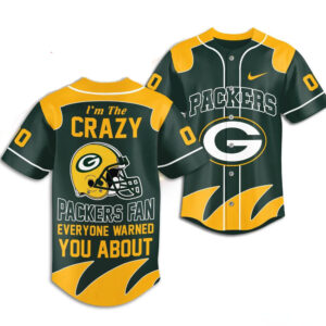 I’m The Crazy Packers Fan, Green Bay Packers 2026 Baseball Jersey