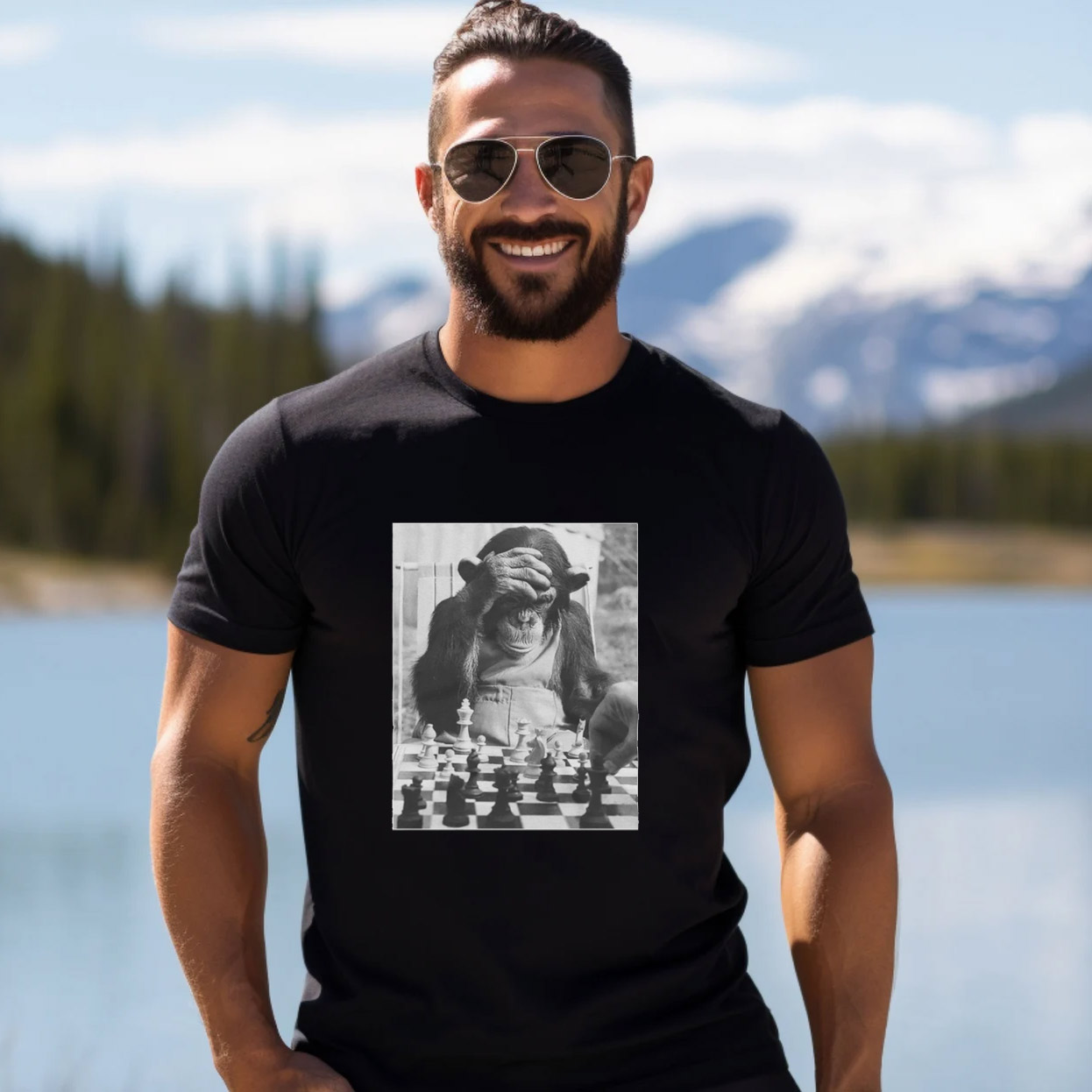 Chimp Playing Chess Meme Shirt
