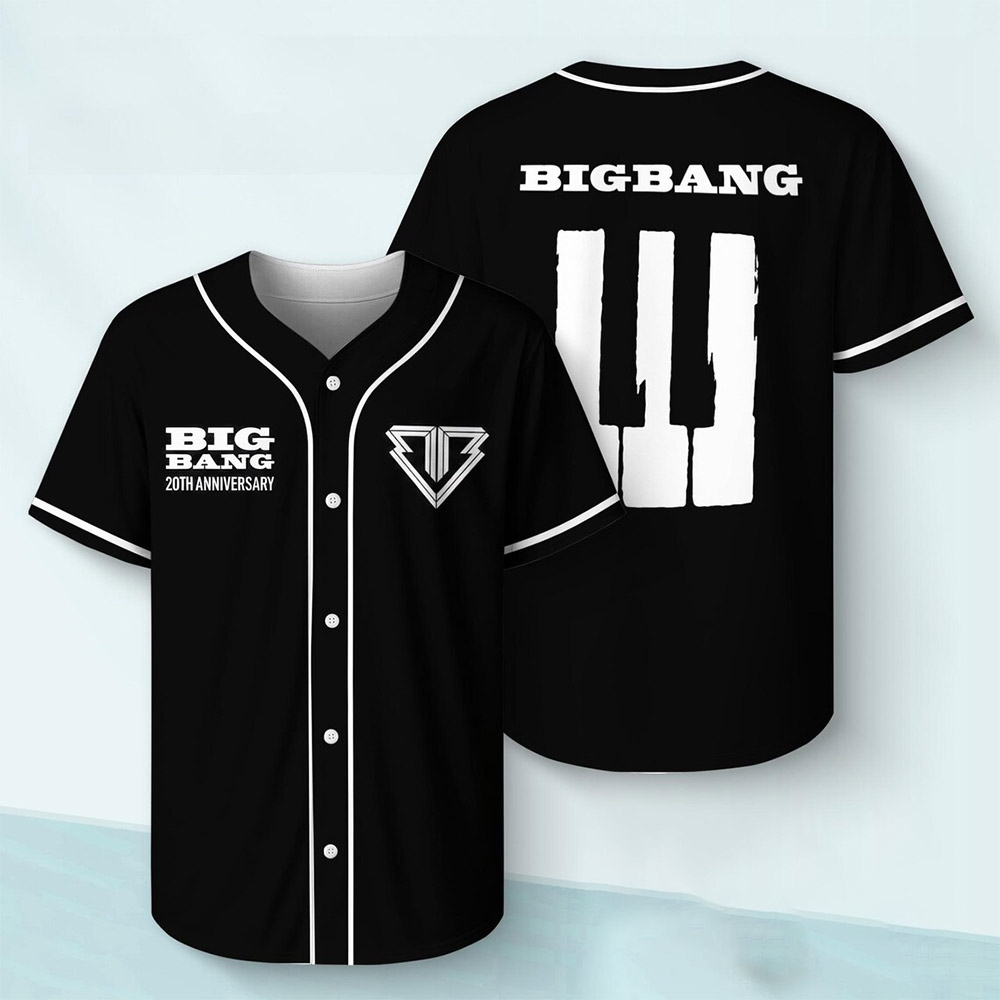 BIGBANG 20th Anniversary Baseball Jersey front and back views