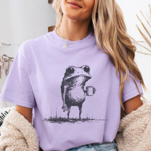 Morning Coffee Sad Frog Meme Shirt
