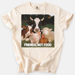 Friends Not Food, Farm Animal Lovers Outfit Comfort Colors Shirt