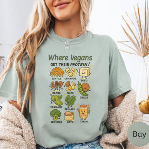 Where Vegans Get Their Protein, Plant Based Gift Comfort Colors Shirt 2